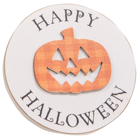 HALLOWEEN CLEARANCE!!!! ($5) Happy Halloween Jack Circle Easel Sign - Picture 2 of 4
